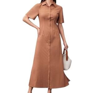 Spenser Jeremy Brown VTG 100% Silk Maxi Dress Size 14